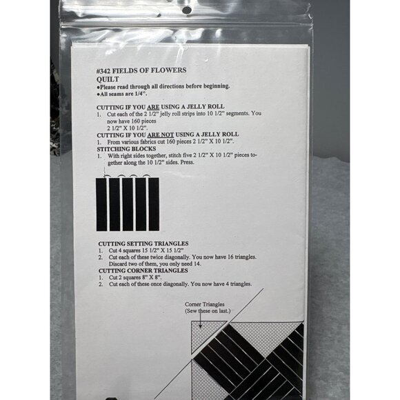 #342 Fields of Flowers Quilt Pattern Jellyroll Friendly by Pieces From My Heart - Picture 3 of 5